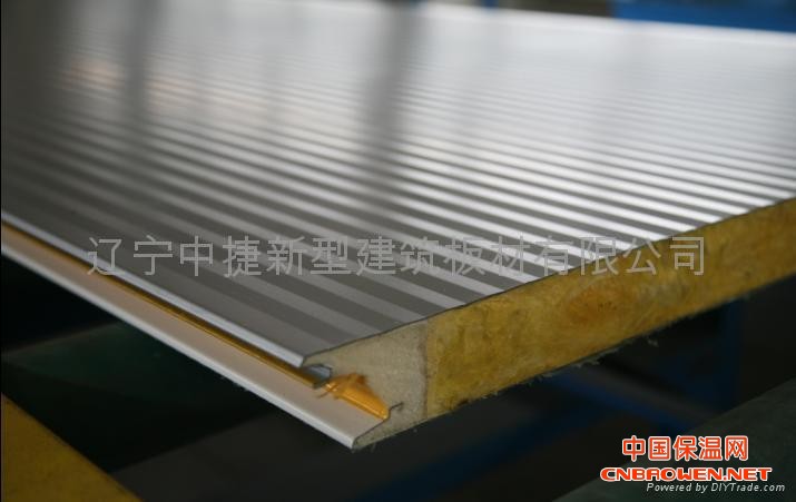 聚氨酯封堵岩棉复合板玻璃丝棉夹芯板聚氨酯断冷桥型夹心复合板