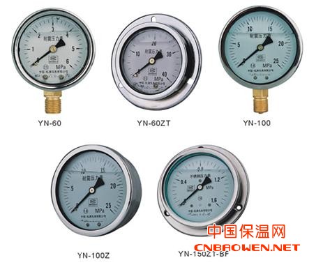 耐震压力表 YN-60/100/150耐震压力表