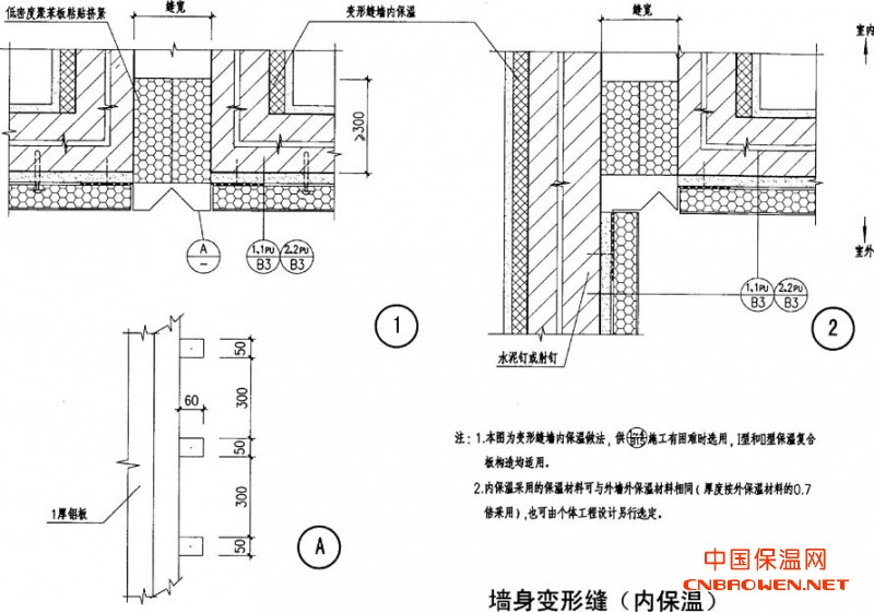 墙身变形缝(内保温)