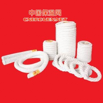 供应耐高温保温隔热材料，含钢丝陶瓷纤维圆编绳