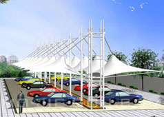 停车棚膜结构、公交站台张拉膜、烨兴9年施工经验！