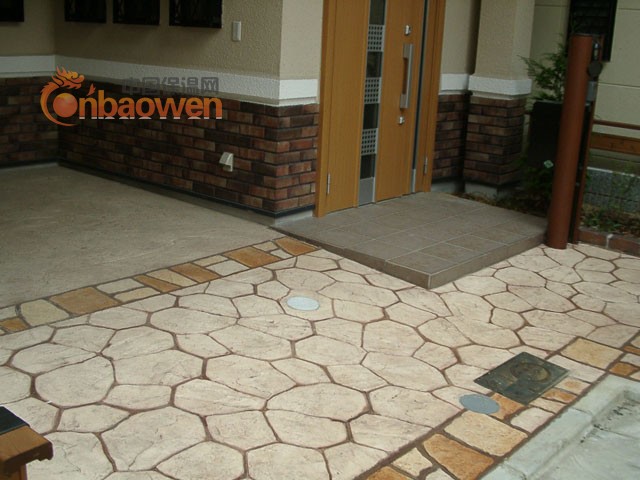 彩色艺术压膜地坪，艺术压花地坪厂家特价供应