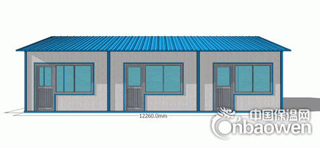 彩钢板活动房3D效果图片