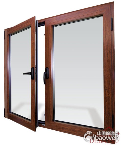 帝贝斯高档木纹色别墅平开门窗 铝合金门窗 2013热销