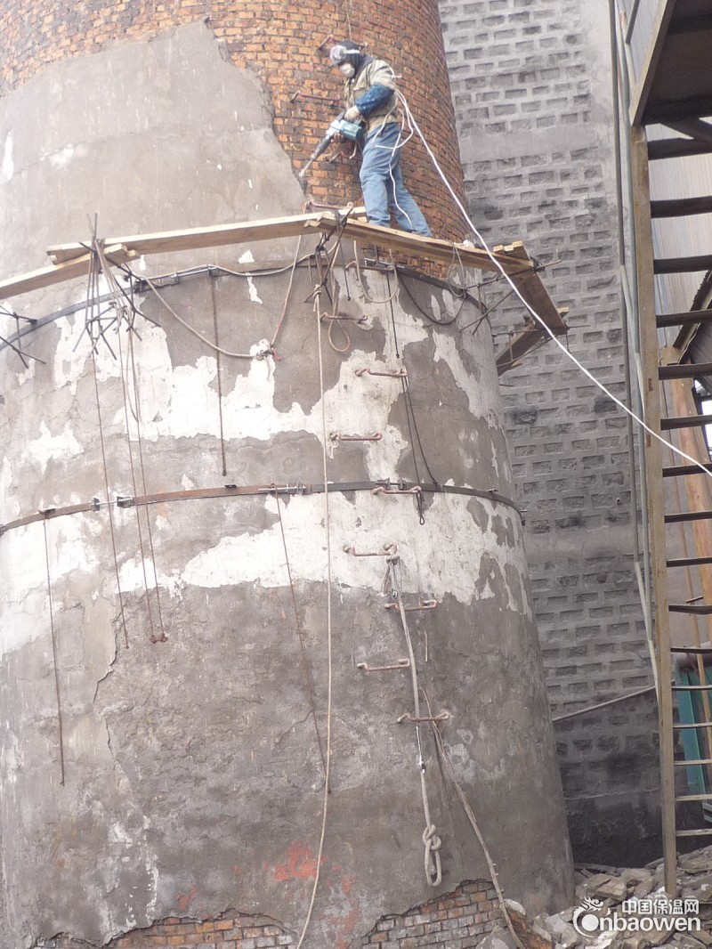 烟囱内壁贴泡沫玻璃砖