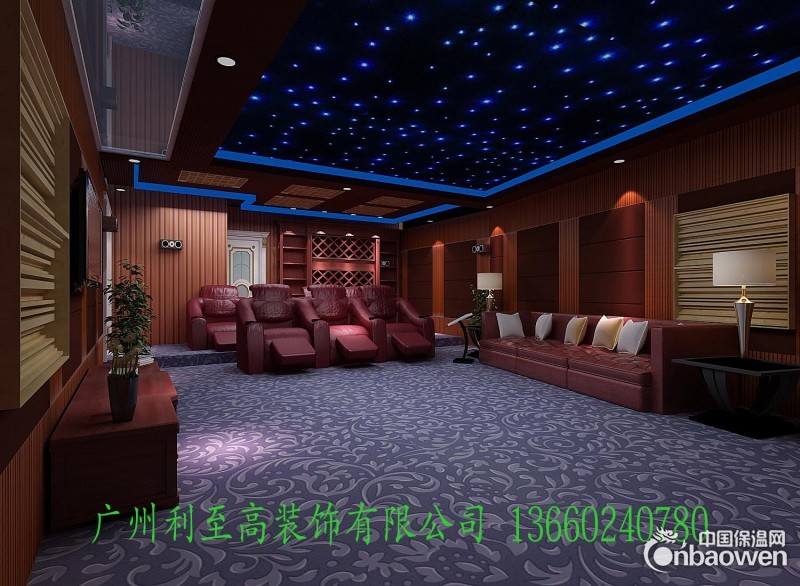 "简欧客厅装修效果图影音室设计施工图录音棚装修酒吧KTV隔音