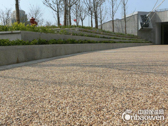 天然露骨料彩色透水混凝土 透水胶粘石 厂家直供