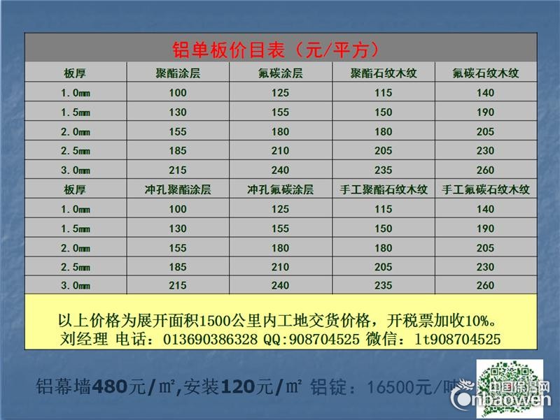 铝单板重量及价格4